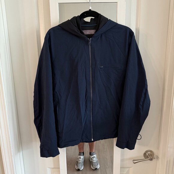 Outdoor Voices Hooded Softshell Jacket Size Large Color Blue - Picture 1 of 4
